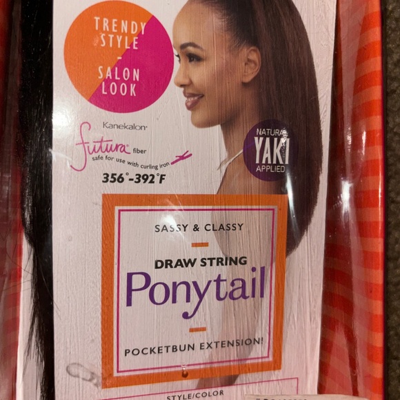 Vivica A Fox Draw String Ponytail Pocketbun Extension With Natural Yaki PB Alice - Picture 3 of 8